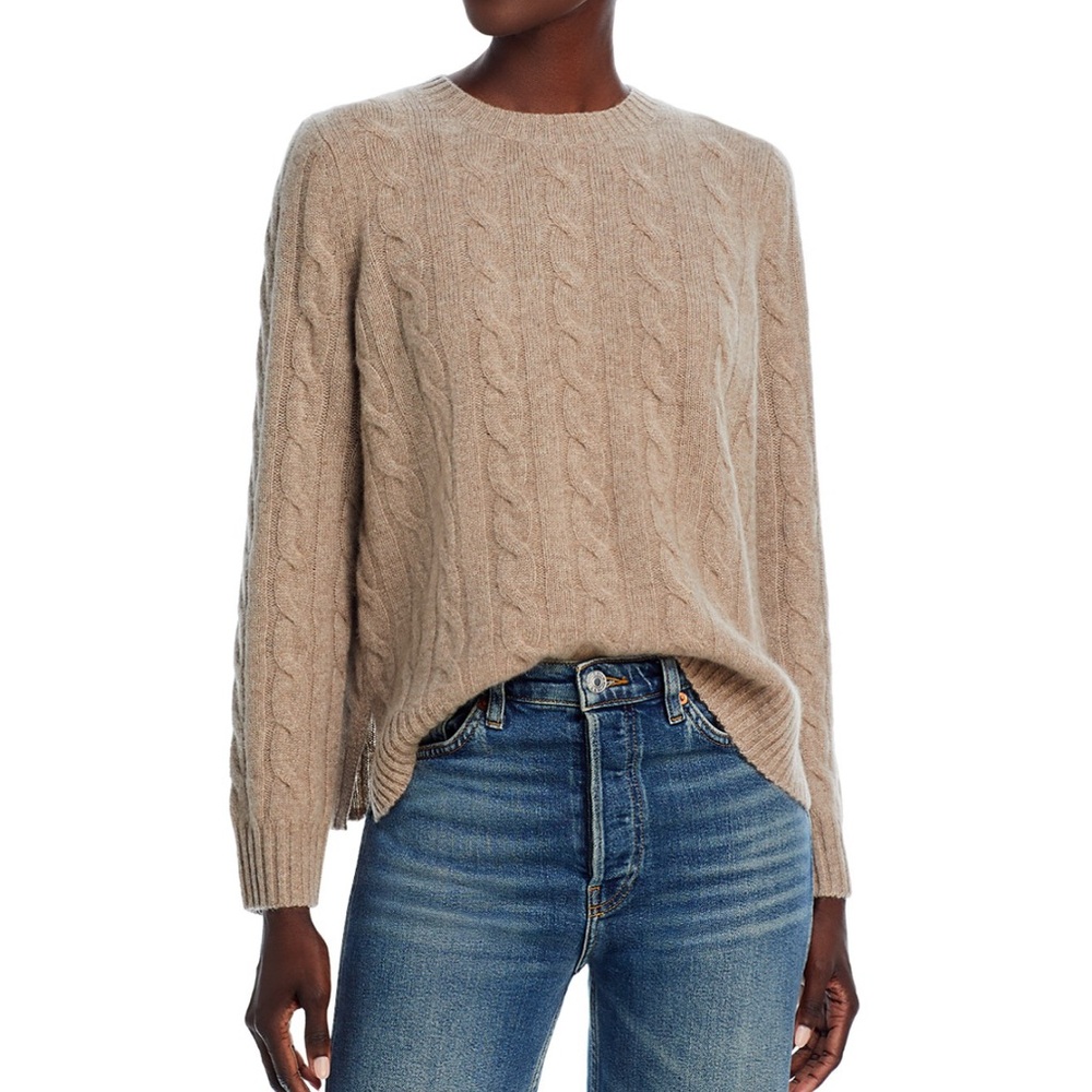 Bloomingdale's Women’s Cashmere Crewneck Sweater - Brown - Picture 5 of 7